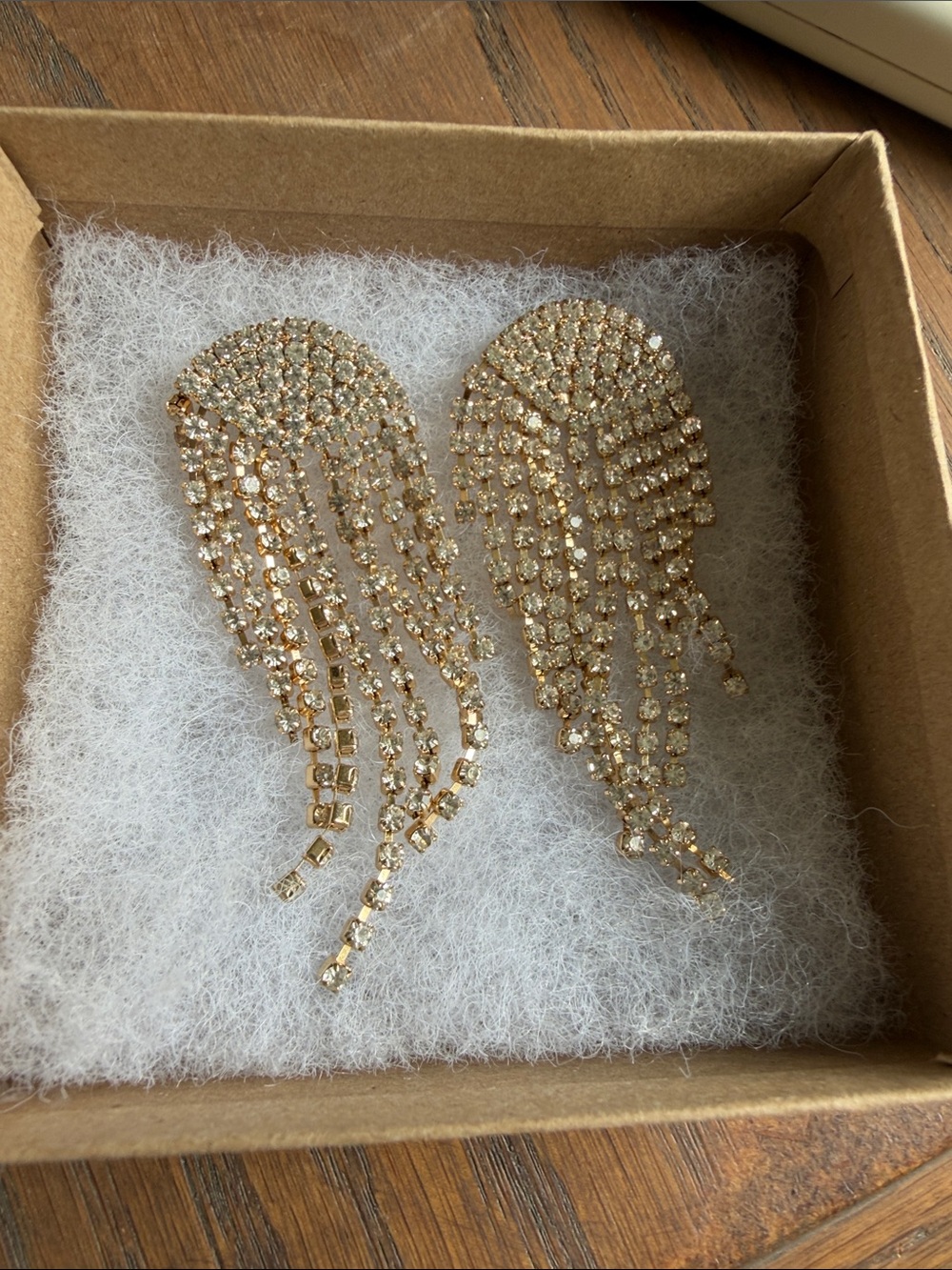 Gold Crystal Cascading Fringe Earrings - Women Jewelry